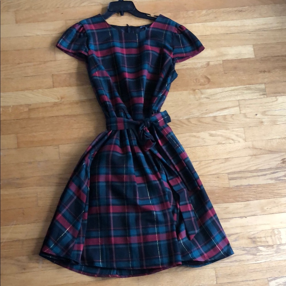 Plaid Women's Dress in Red and Blue